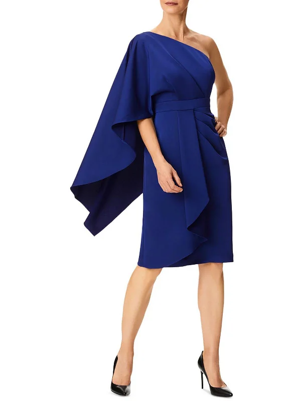 Sustainable Women's Apparel Womens One Shoulder Knee-Length Cocktail and Party Dress