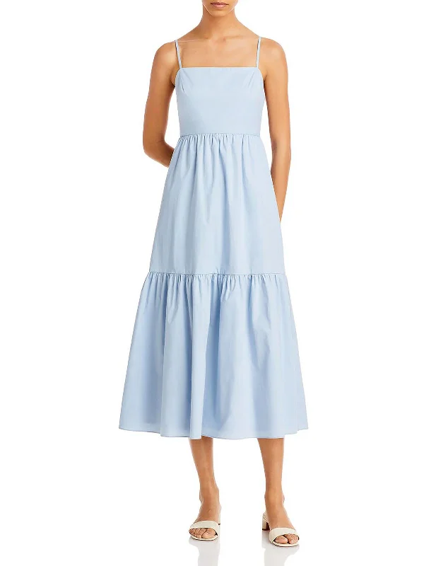 Seasonal Women's Fashion Trends Womens Tiered Mid Calf Sundress