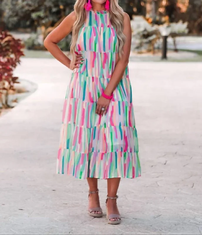 Watercolor Weekend Dress In Multi