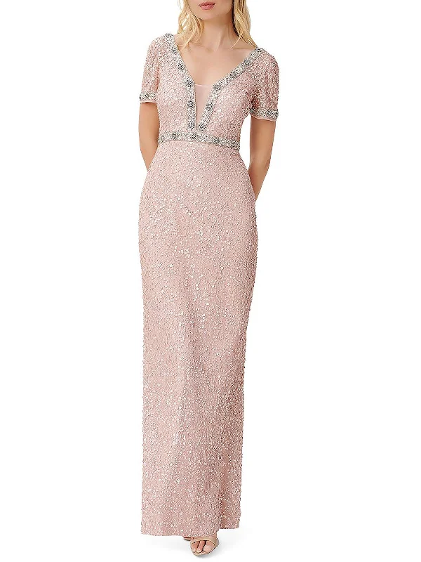 Women's Everyday Apparel Womens Mesh Embellished Evening Dress