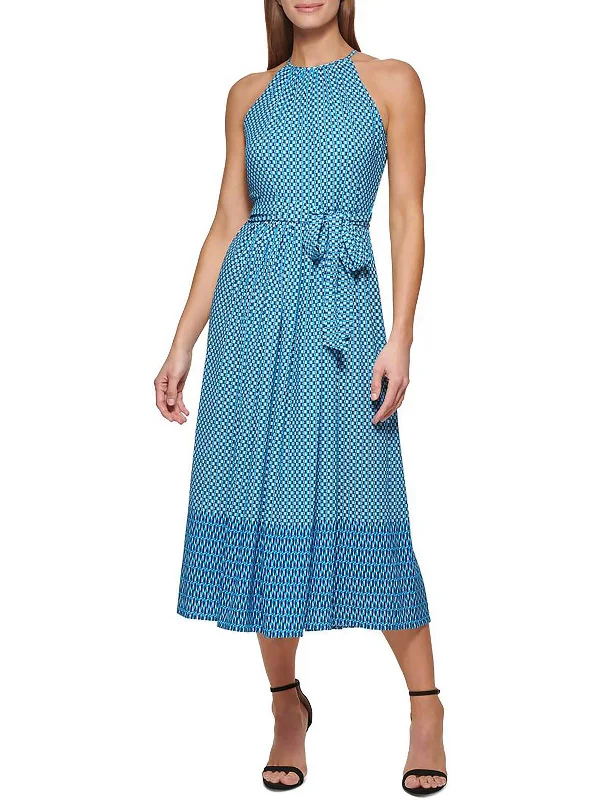 Fashion-forward Women's Wear Womens Midi Print Halter Dress