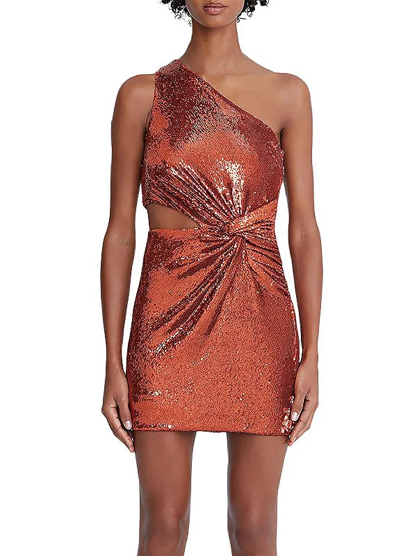 Womens Sequined Mini Cocktail and Party Dress