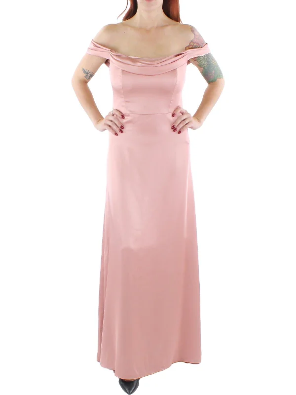 Women's Elegant Garments Womens Off-The-Shoulder Long Evening Dress