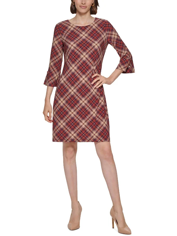 Casual Clothes For Women Womens Plaid Mini Sheath Dress