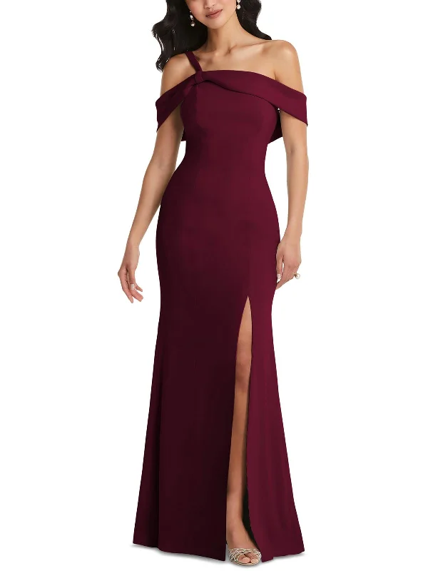 Women's Elegant Apparel Womens Crepe One Shoulder Evening Dress