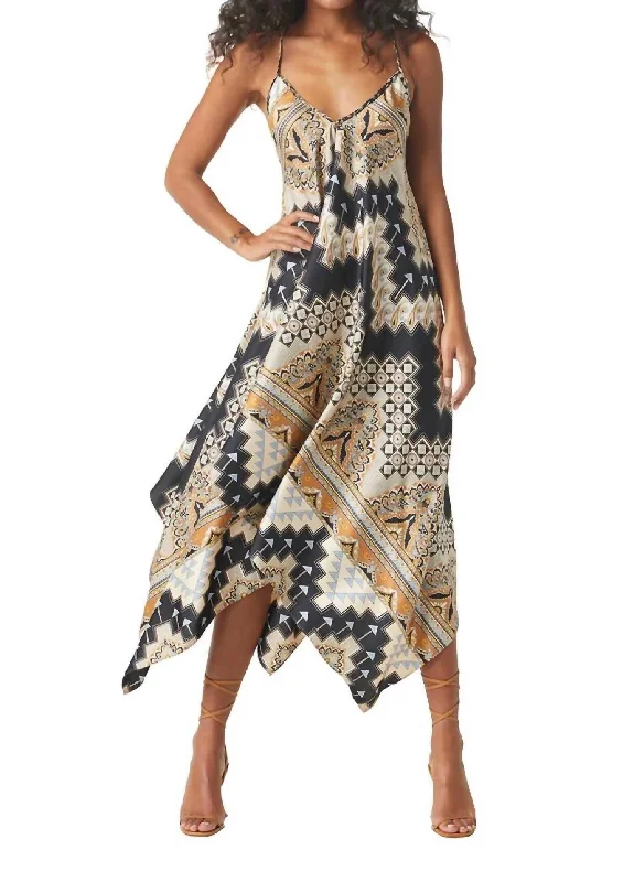 Vintage-Inspired Women's Apparel Delfina Dress In Mosaic Print