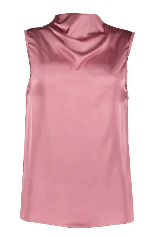 Classic Women's Apparel Cowl Neck Top In Rose