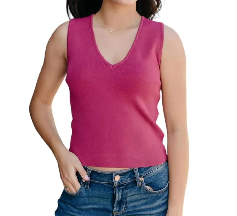 Women's Professional Garments Flirty V Neck Top In Pink