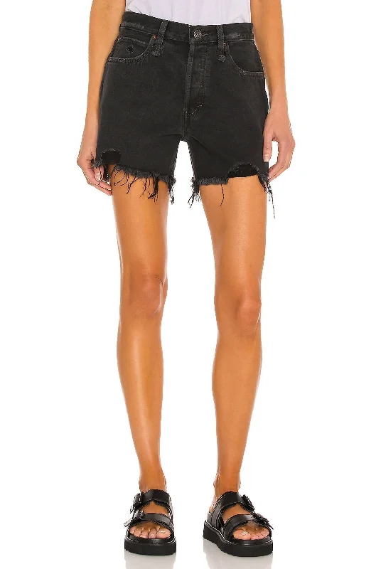 Women's Comfortable Apparel Makai Cutoff Short In Washed Black