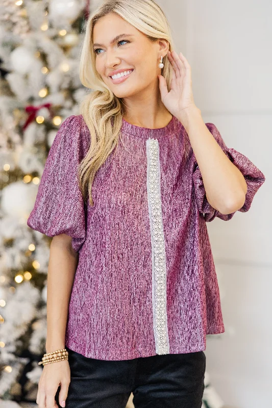 Shop Ladies Clothes Find You Well Purple Embellished Blouse