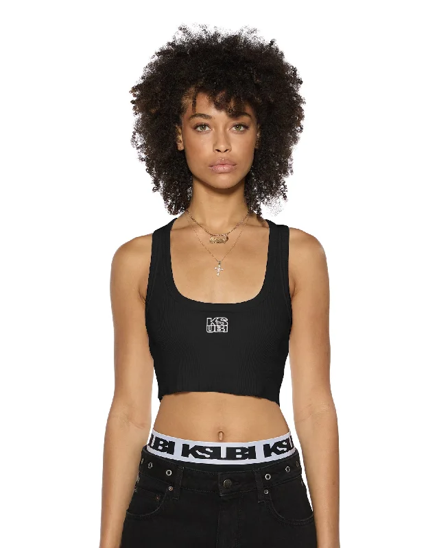 Women's Wedding Apparel STACKED ORIGIN CROP BLACK