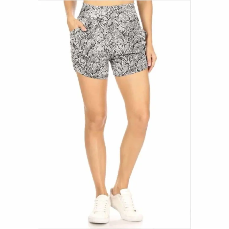 Trend Alert Lounge Shorts With Pockets In Snakeskin