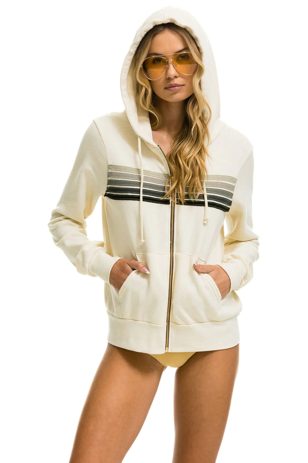 Online Boutiques Best 5 Stripe Zip Hoodie