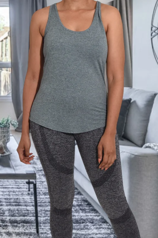 Athleisure Wear Activewear Grey Vest Top