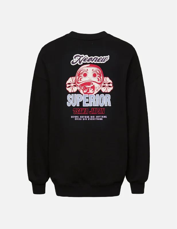 Women's Holiday Apparel Daruma and Kamon Print Sweatshirt