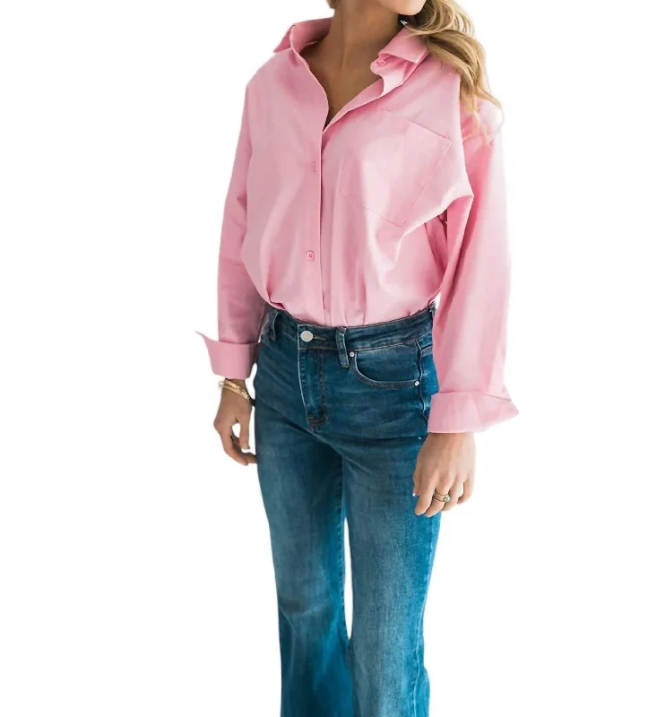 Women's Stylish Casual Garments Billie Tunic Shirt In Pink