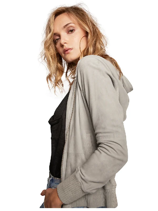 Laid-Back Elegance LUXE SHRUNKEN SUEDE HOODIE