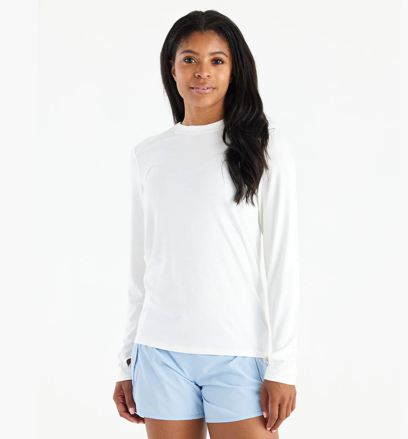 Women Wear Boutique Women's Bamboo Shade Long Sleeve II - Bright White