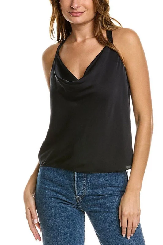 Women's Elegant Apparel Victoria Cowl Neck Top - Black