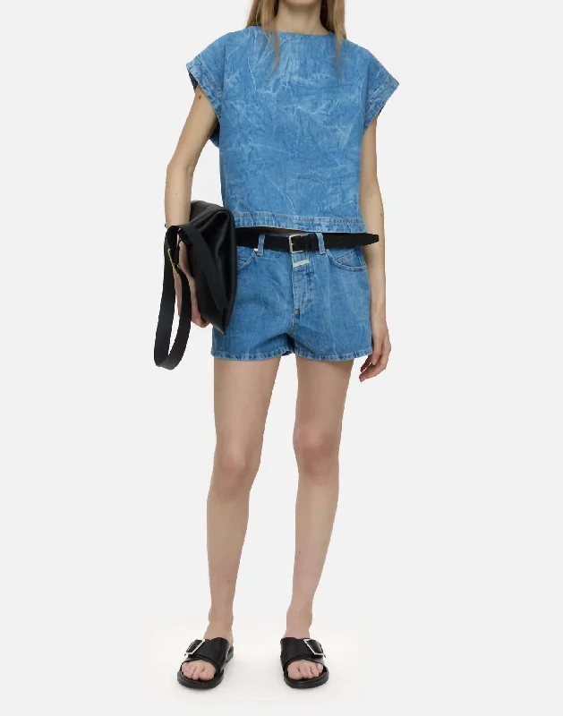 VIP Member Discount Klaire Denim Shorts In Mid Blue