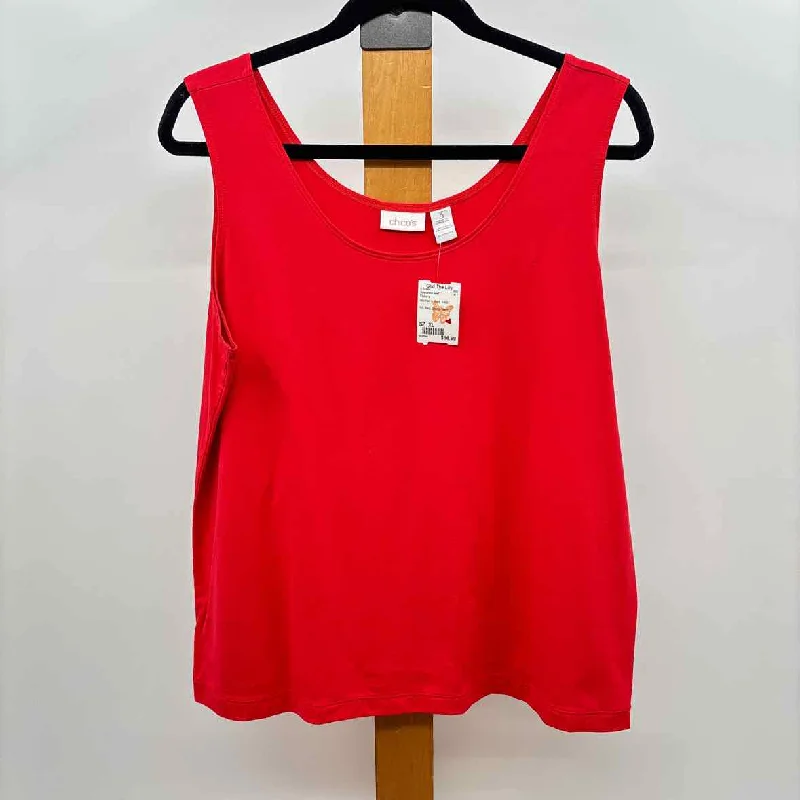 Women's Clothes Online Shopping Chico's Women's Size XL Red Solid Sleeveless Shirt