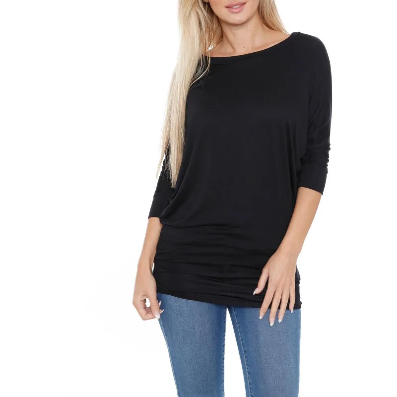 Women's Chic Outerwear Attire Womens Solid Knit Pullover Top