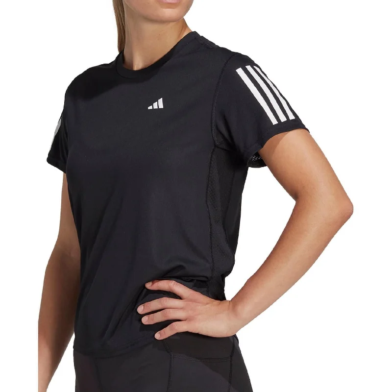 Women's Trendy Activewear Apparel adidas Own The Run Short Sleeve Womens Running Top - Black