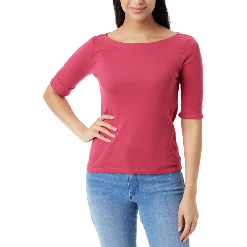 Charming Women's Holiday Apparel Womens Cuffed Crewneck Pullover Top