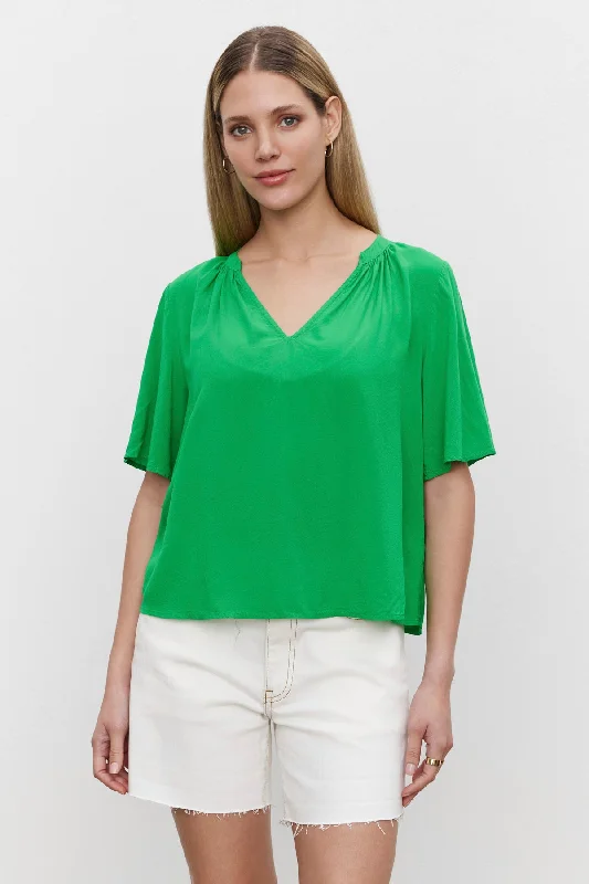 Top 10 Women's Online Clothing Stores JAYCEE SPLIT NECK BLOUSE