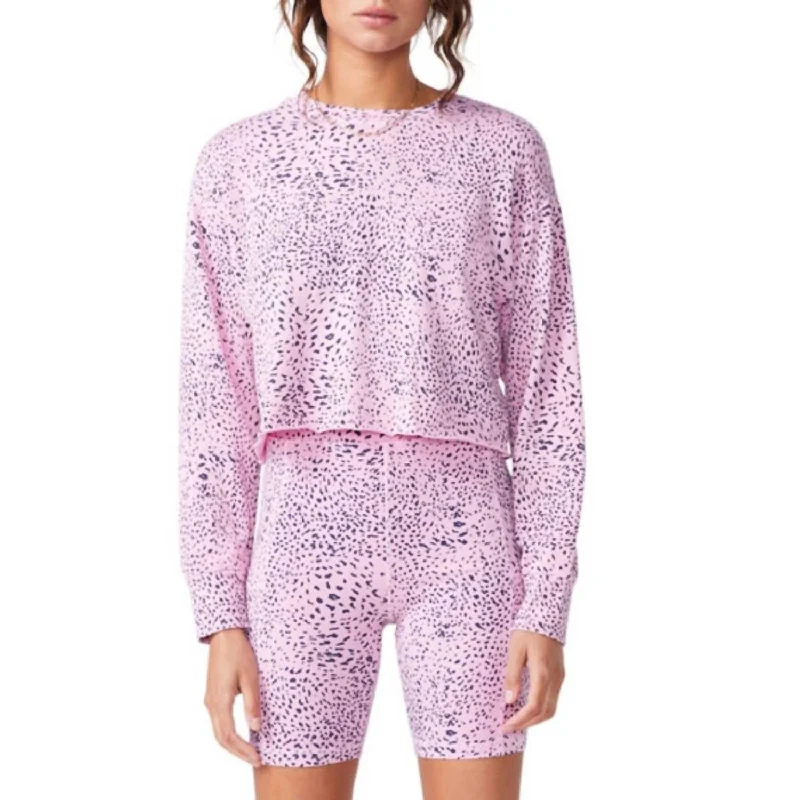 Women's Wedding Apparel Mini Cheetah Sweatshirt In Hot Pink