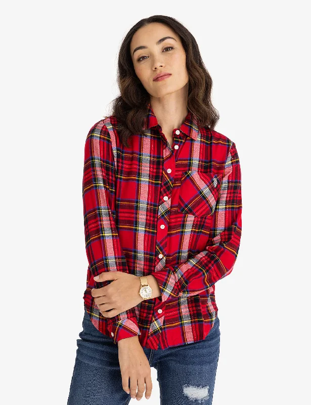 Bold Fashion FLANNEL PLAID LONG SLEEVE SHIRT