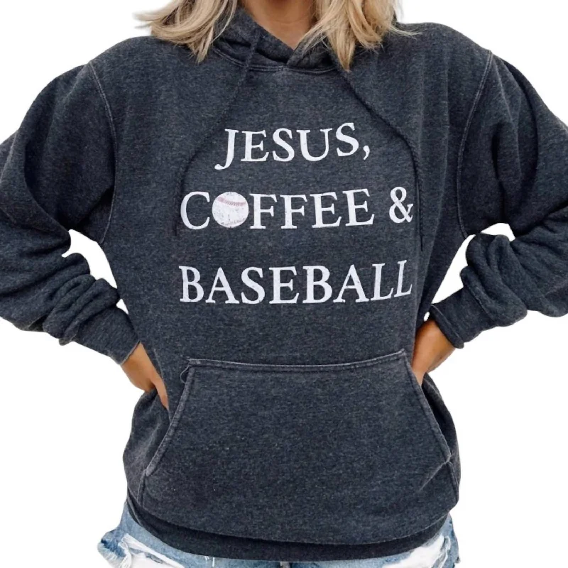 Sales For Clothes Jesus, Coffee & Baseball Hoodie In Grey