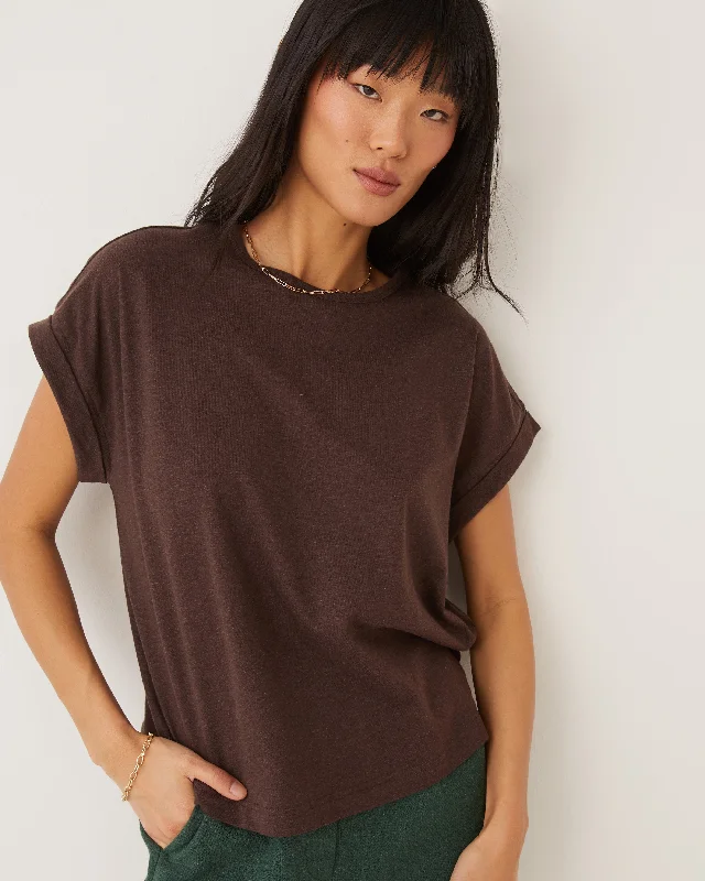 Comfortable Women's Attire The Supersoft Hemp T-Shirt in Dark Brown