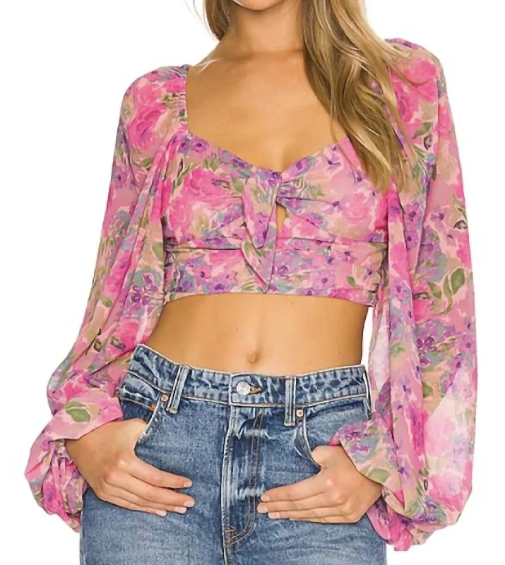 Comfortable Clothes Trisha Crop Top In Pink