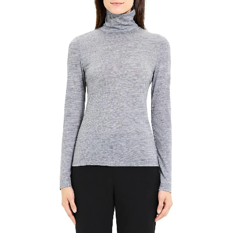 Women's Luxury Apparel Womens Neo Wool Jersey Turtleneck Pullover Top