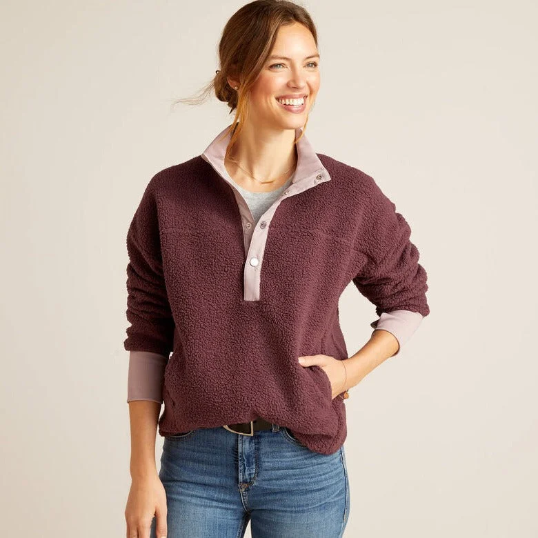 Women's Travel Outfit Set Ariat Women's Sherpa Doyen Sweatshirt in Huckleberry