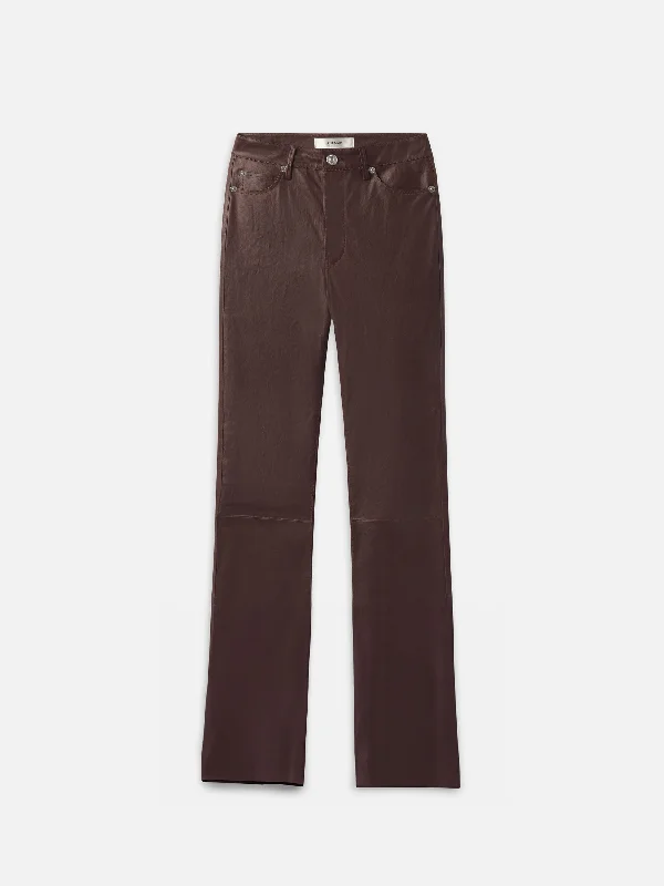 Women's Professional Outfit The Slim Stacked Leather Pant -- Espresso