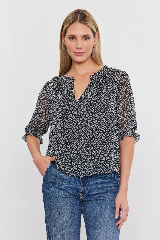 Online Boutiques Affordable MISSY PRINTED BOHO BLOUSE