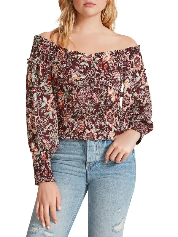 Sophisticated Style Helena Womens Floral Short Crop Top