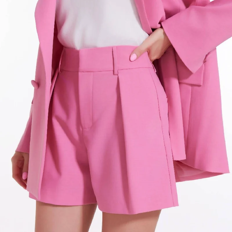 Women's Clothing Apparel Sets Sandy Oversized Pleated Short In Pink