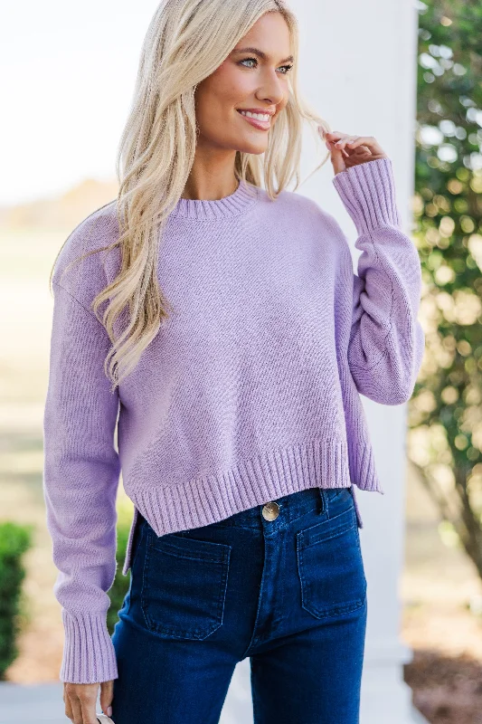 Holiday Discount Lucky You Lavender Purple Cropped Sweater