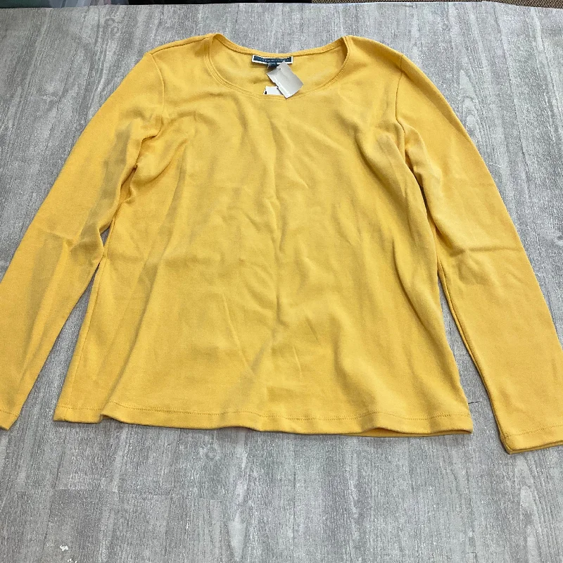 Fashionable Casual Tops Top Long Sleeve Basic By Karen Scott In Yellow