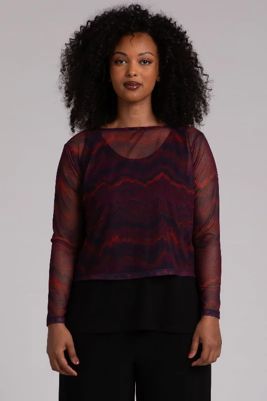 Bold and Elegant Women's Fashion Mesh Go To Cropped T | Agate