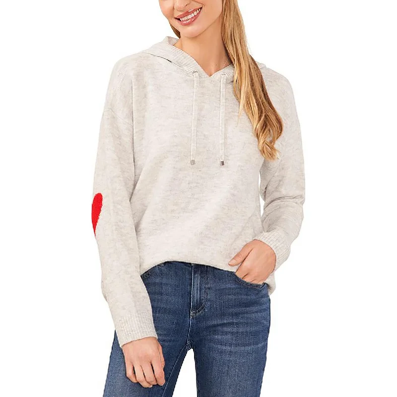 Women's Cozy Outfit For Lounging Womens Heathered Knit Hooded Sweatshirt