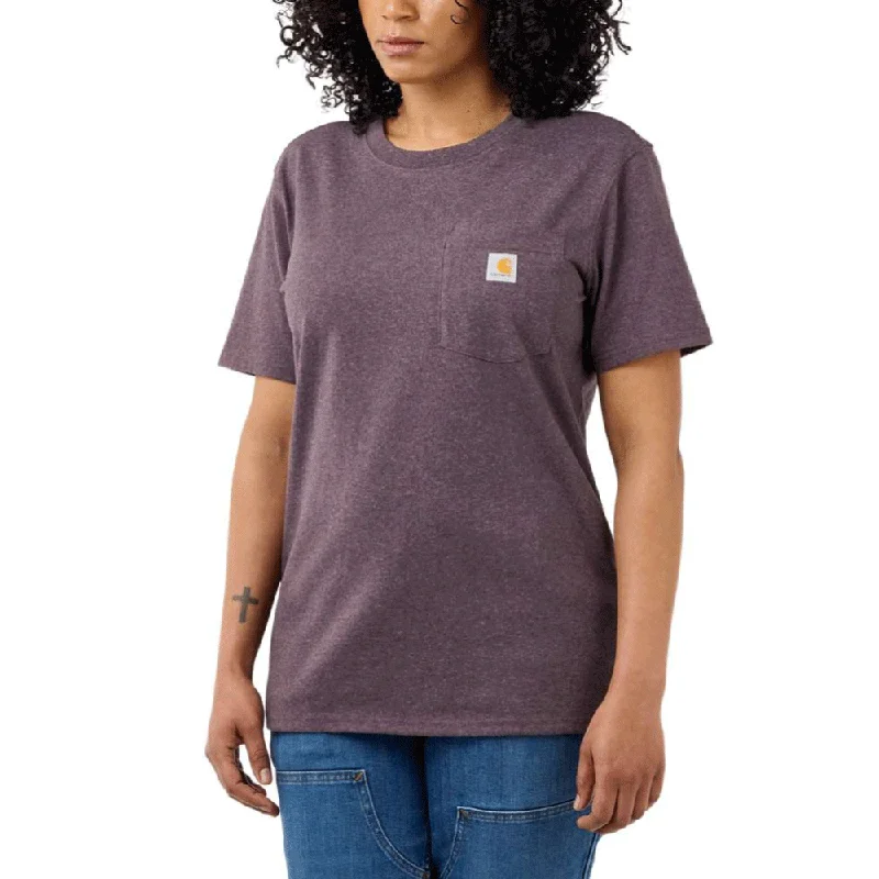 Women's Travel Attire Carhartt 103067 Women's Loose Fit Heavyweight Short Sleeve K87 Pocket T-Shirt