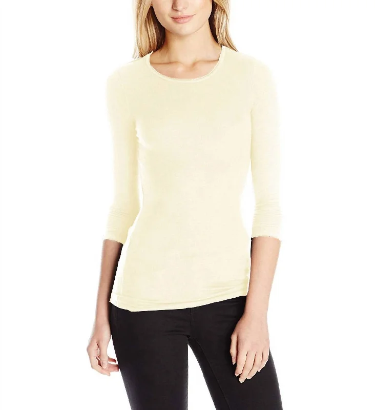 Women's Clothes And Apparel Long Sleeve Crew Neck Tee In Gradenia