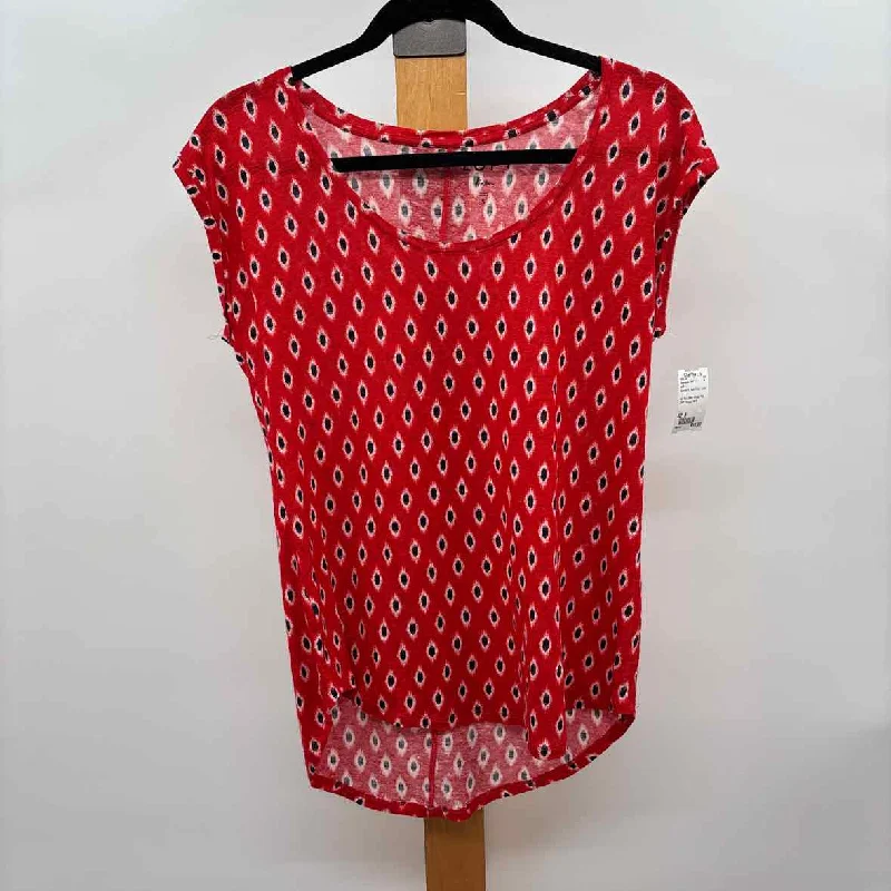 Women's Clothes Loft Women's Size S Red Print Sleeveless Shirt