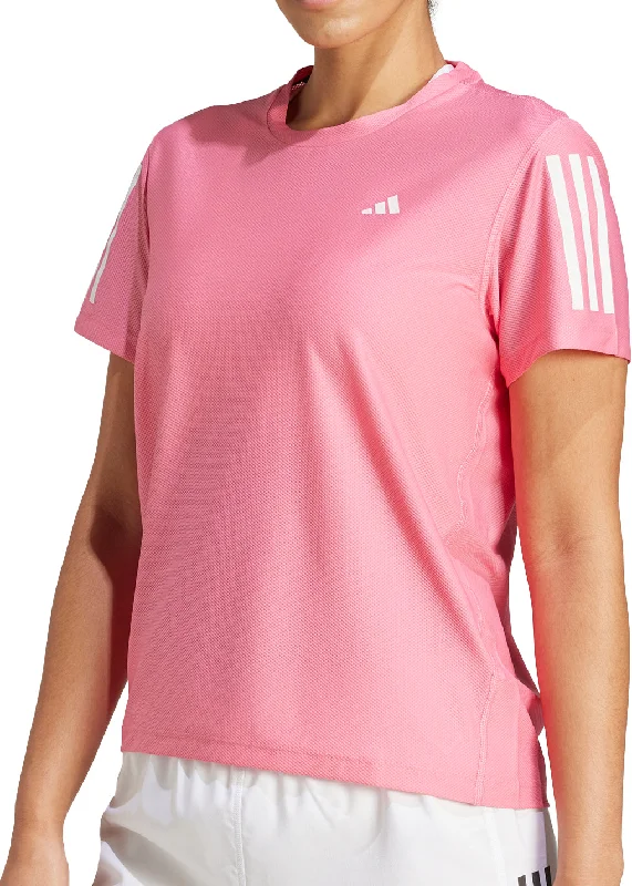 Women's Evening Wear Attire adidas Own The Run Short Sleeve Womens Running Top - Pink