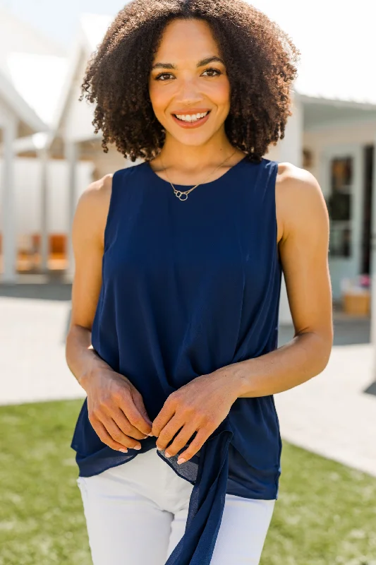 Women's Festive Attire Pulling For You Navy Tank