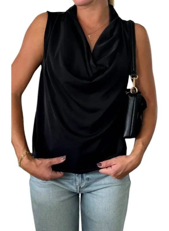 Women's Casual Attire Olivia Cowl Neck Top In Black